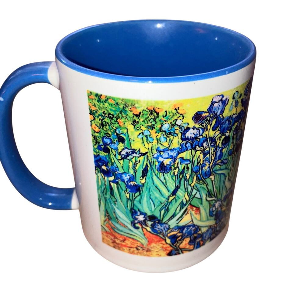 Vincent van Gogh Irises 11oz Two-Tone Blue Mug -New without box
